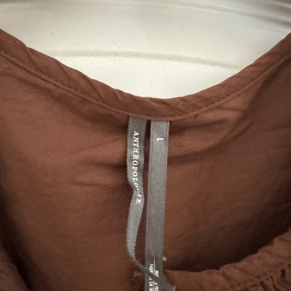 Anthropologie Brown Maxi Dress with Floral Embroidery - Picture 7 of 7